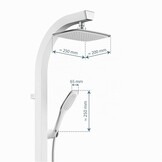 Schütte Madagaskar Douchesysteem met Regendouche - Aluminium - Wit