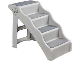 Amazon Basics Opvouwbare Huisdierentrap 3-Treden - 60,7 x 40,9 x 50,2 cm - Grijs