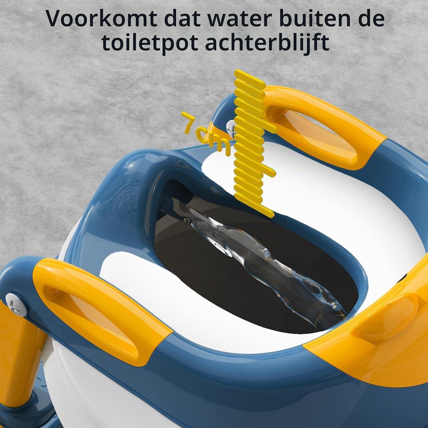KYYOKE Kindertoiletbril met Trapje - Verstelbare Potjestrainer - Blauw/Geel