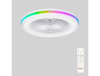 Zenlavia Moderne Deckenventilator met Verlichting, RGB LED, 47 cm, Wit