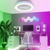 Zenlavia Moderne Deckenventilator met Verlichting, RGB LED, 47 cm, Wit