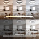 Zenlavia Moderne Deckenventilator met Verlichting, RGB LED, 47 cm, Wit