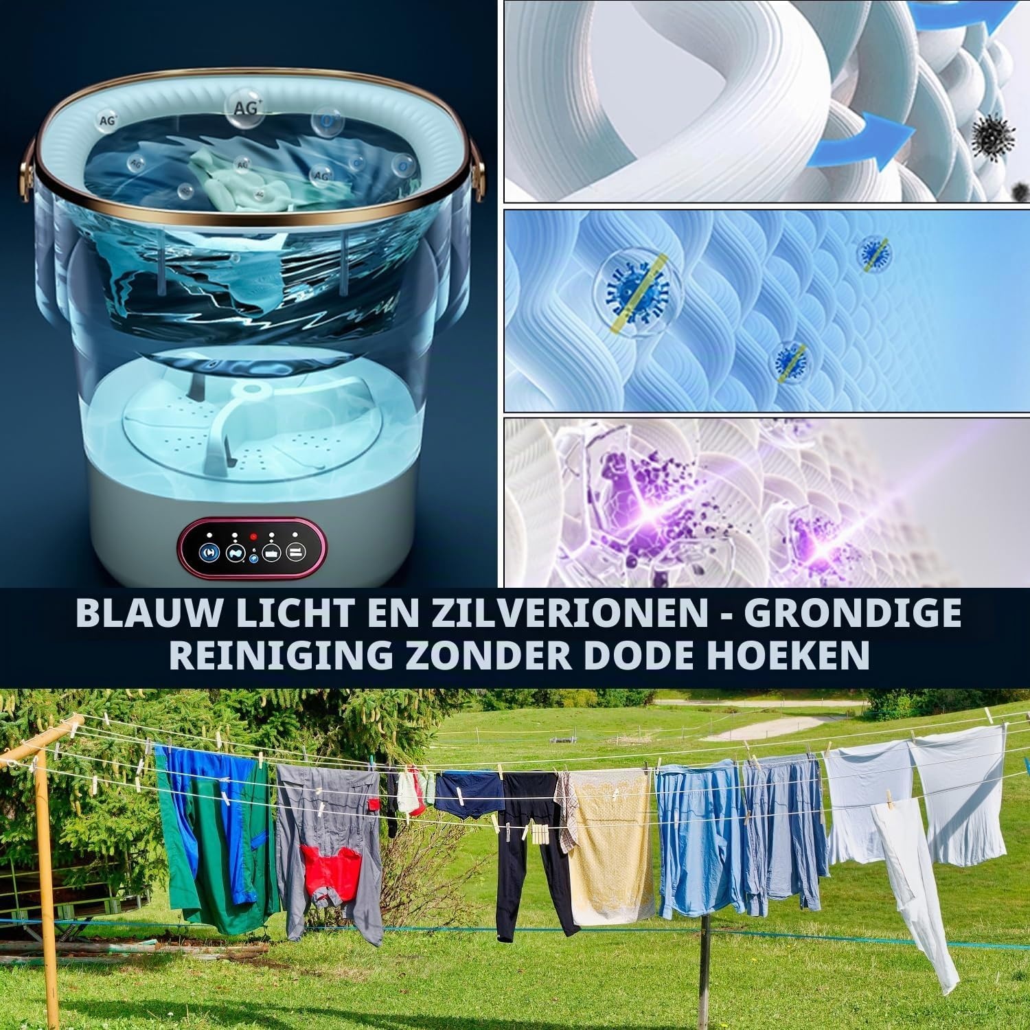 Mini Wasmachine 15L Draagbare Mini-Wasmachine Reiswasmachine