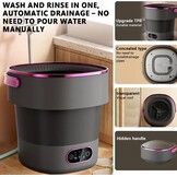 Mini Wasmachine 15L Draagbare Mini-Wasmachine Reiswasmachine