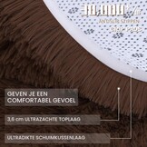 Homaxy Groot pluizig hoogpolig tapijt, antislip, machinewasbaar, bedmat voor woonkamer, kinderkamer en kinderkamer, koffie, 240 x 340 cm