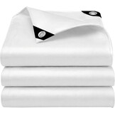 Wit waterdicht buitenzeil, dekzeil met oogjes van polyethyleen, waterdicht zeil voor buiten, tuin, paviljoen, camping, zwembad, auto, boot, hout, 4 x 6 m