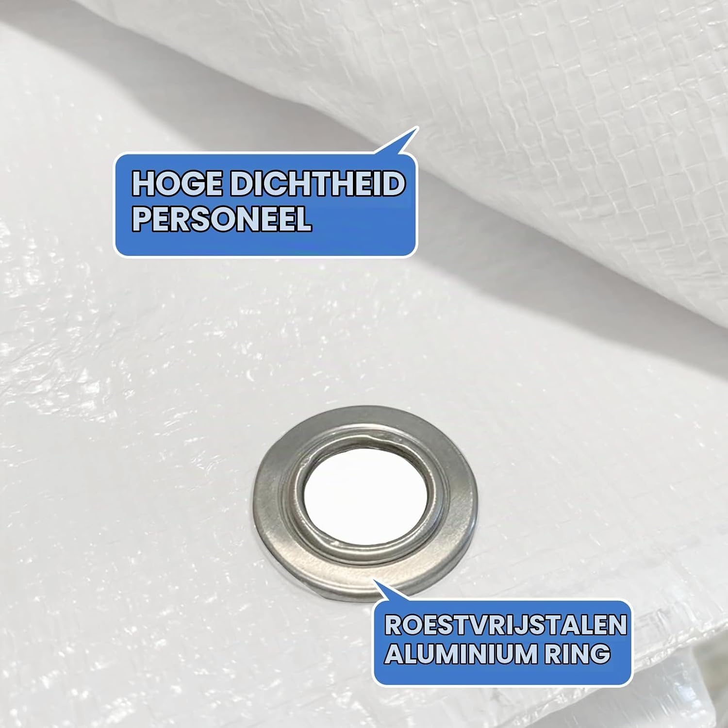 Wit waterdicht buitenzeil, dekzeil met oogjes van polyethyleen, waterdicht zeil voor buiten, tuin, paviljoen, camping, zwembad, auto, boot, hout, 4 x 6 m