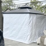 Wit waterdicht buitenzeil, dekzeil met oogjes van polyethyleen, waterdicht zeil voor buiten, tuin, paviljoen, camping, zwembad, auto, boot, hout, 4 x 6 m