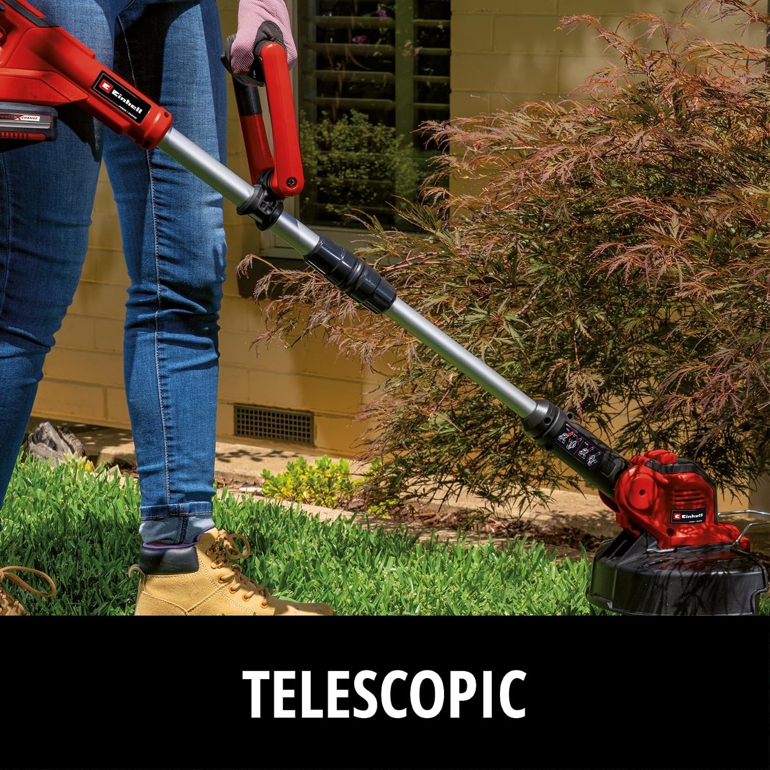 Einhell Accu-Grastrimmer GE-CT 18/28 Li TC-Solo - Rood/Zwart - Maaibreedte 28 cm
