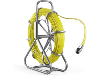 VEVOR Glasvezel Trekveer 100 meter - 6,3 mm - Geel - Met Standdaard