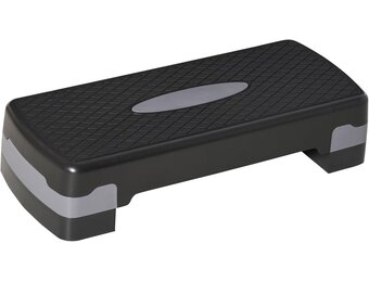 HOMCOM Stepper Aerobic Fitness in hoogte verstelbaar 2 niveaus antislip oppervlak kunststof 68 x 29 x 15 cm