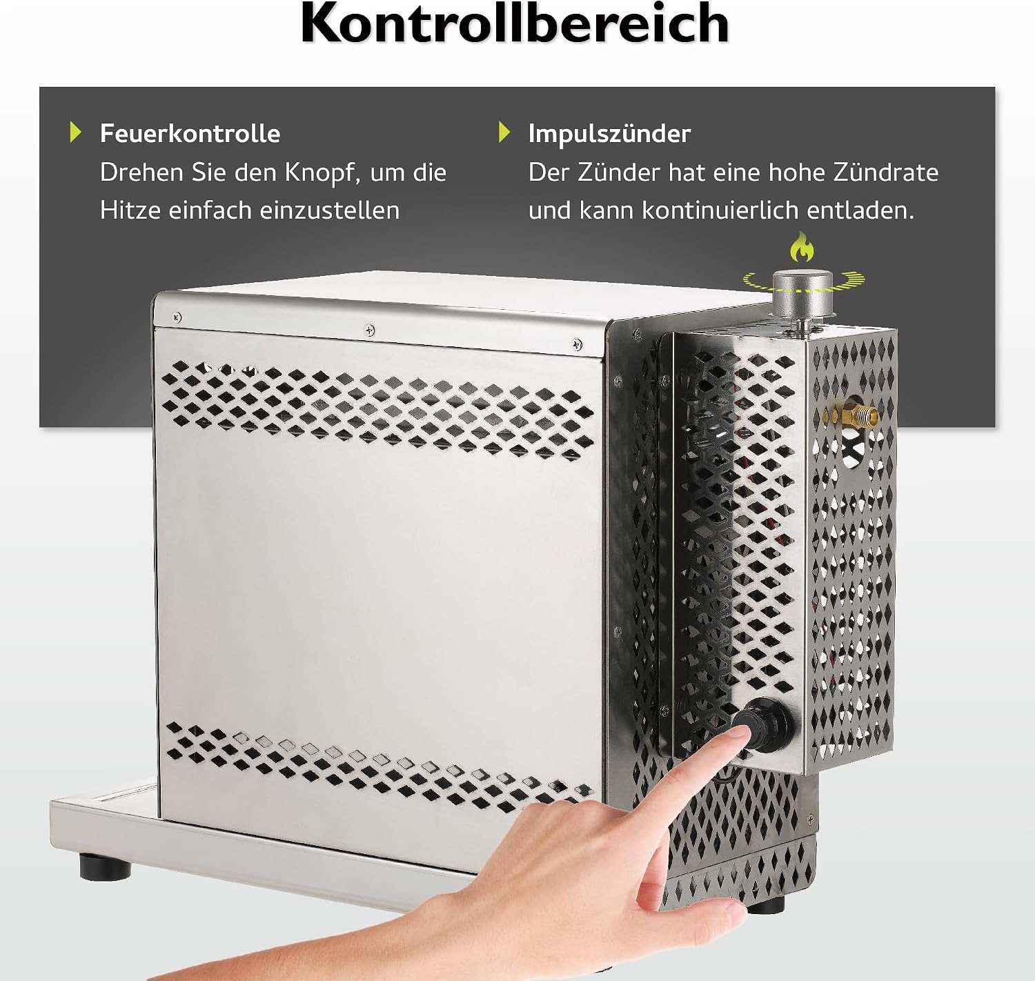 Tepro Toronto Steakgrill RVS - 800 graden infrarood gasgrill - 23 x 56 x 40,5 cm