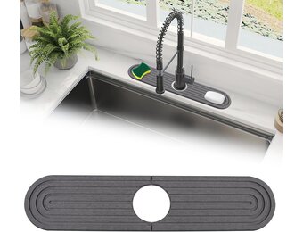 Waterkraan afdruipmat kiezelgoer, afdruipmat gootsteen voor kranen, 45x10cm