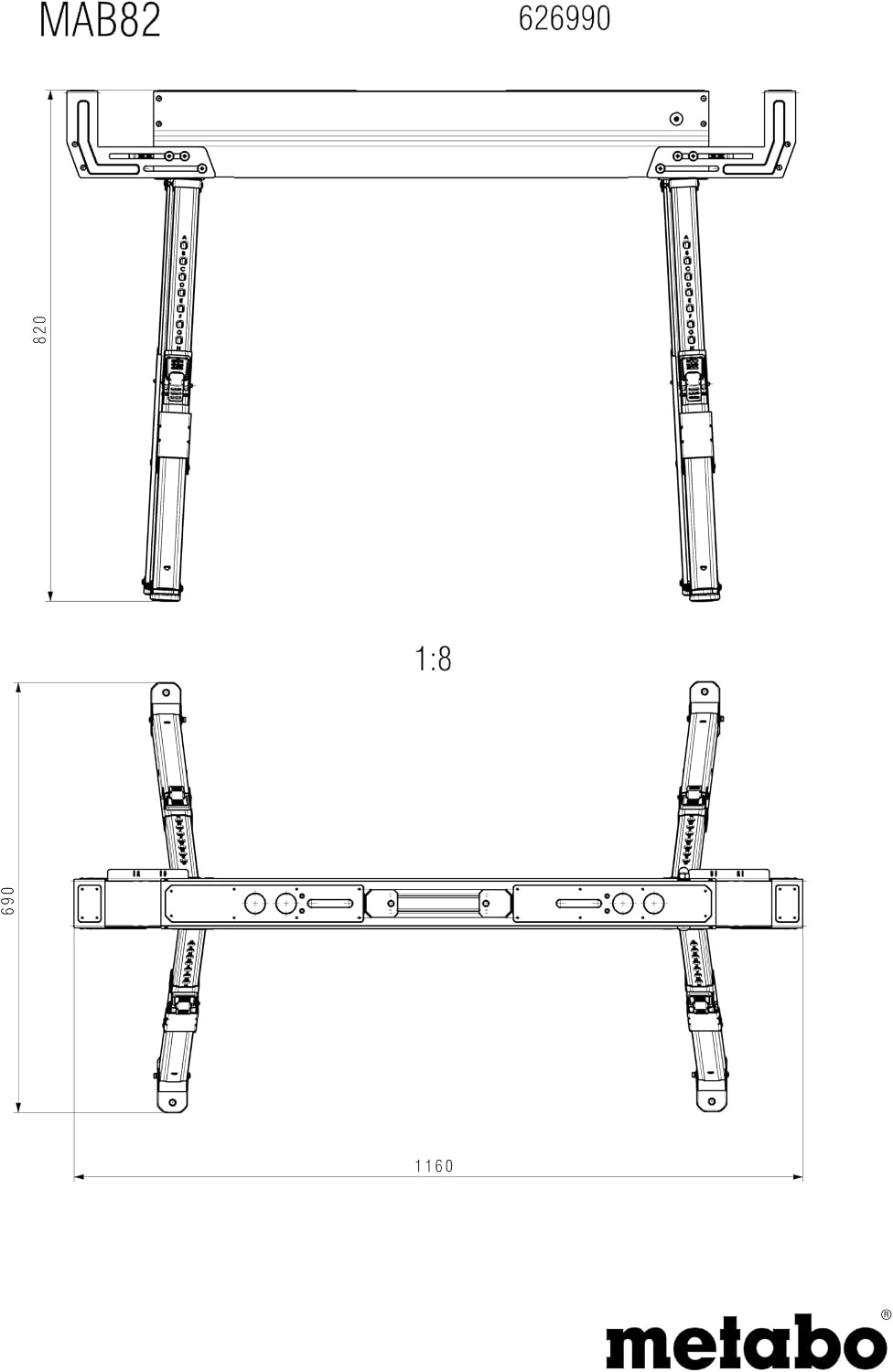 Stalen Werkbok MAB 82 | 25% Korting | Inklapbaar & Verstelbaar