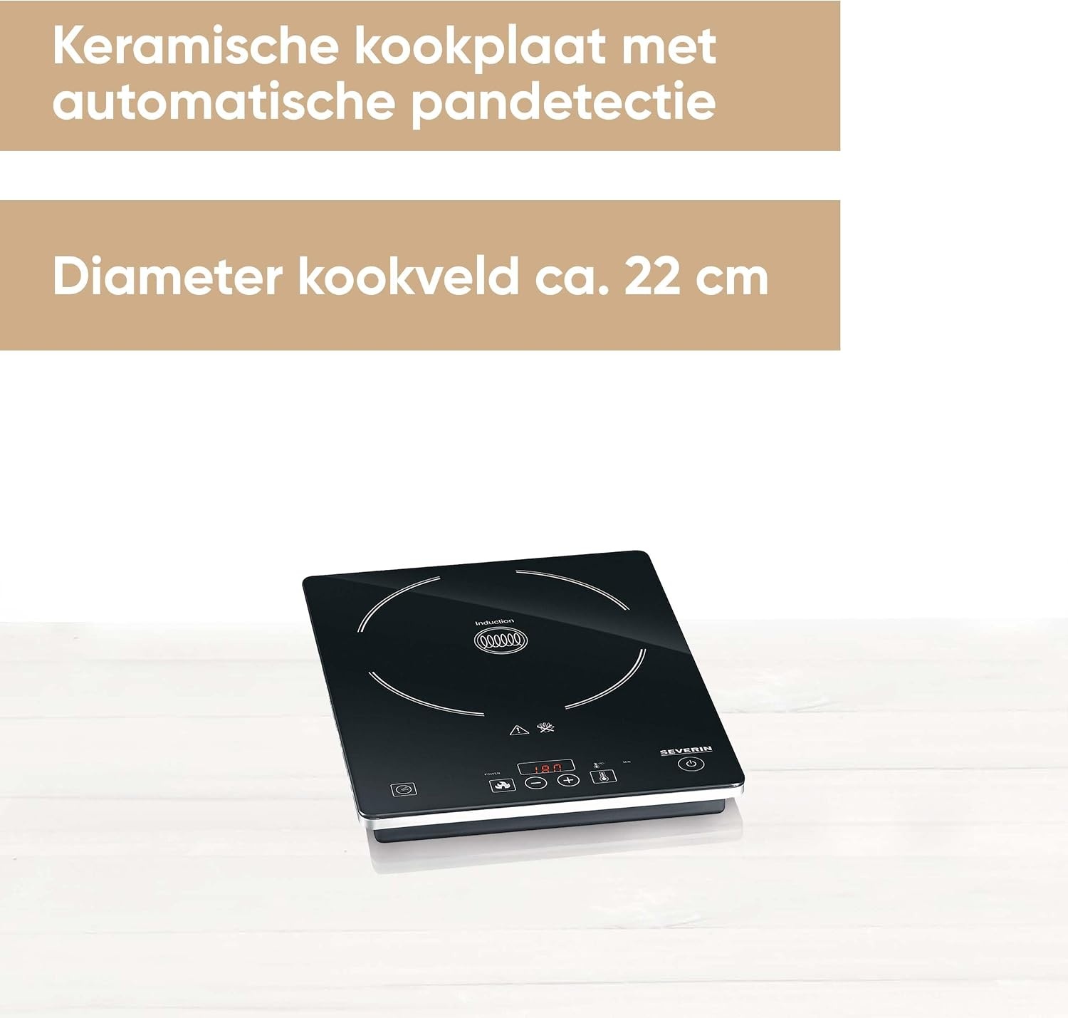Inductiekookplaat Zwart 2000W - 24% Korting
