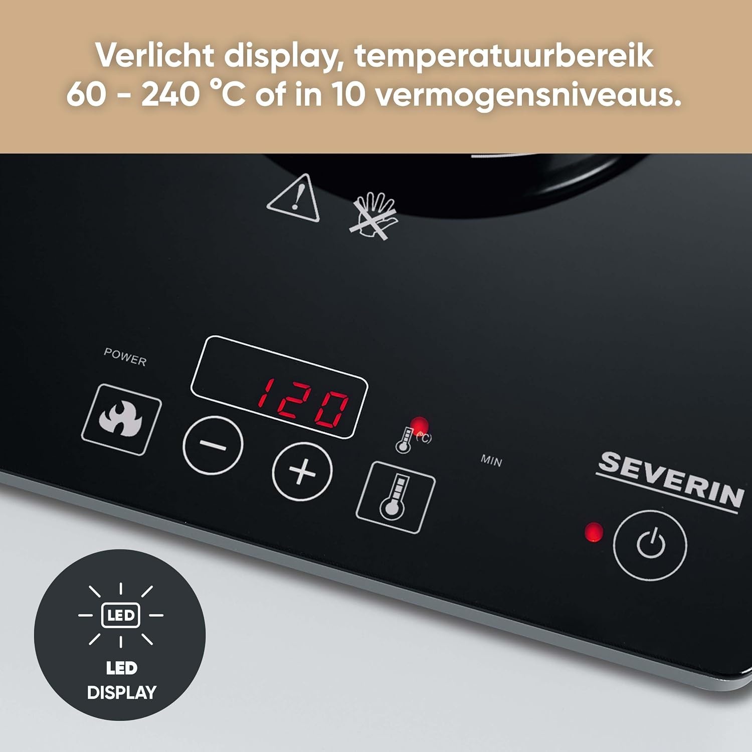 Inductiekookplaat Zwart 2000W - 24% Korting