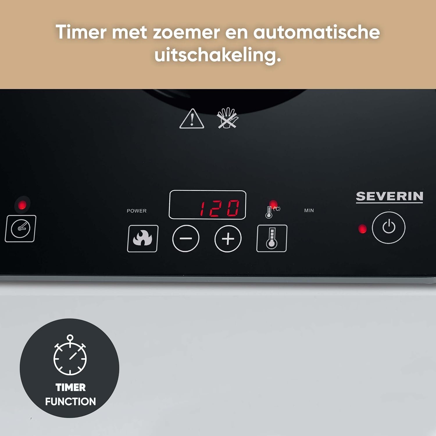 Inductiekookplaat Zwart 2000W - 24% Korting