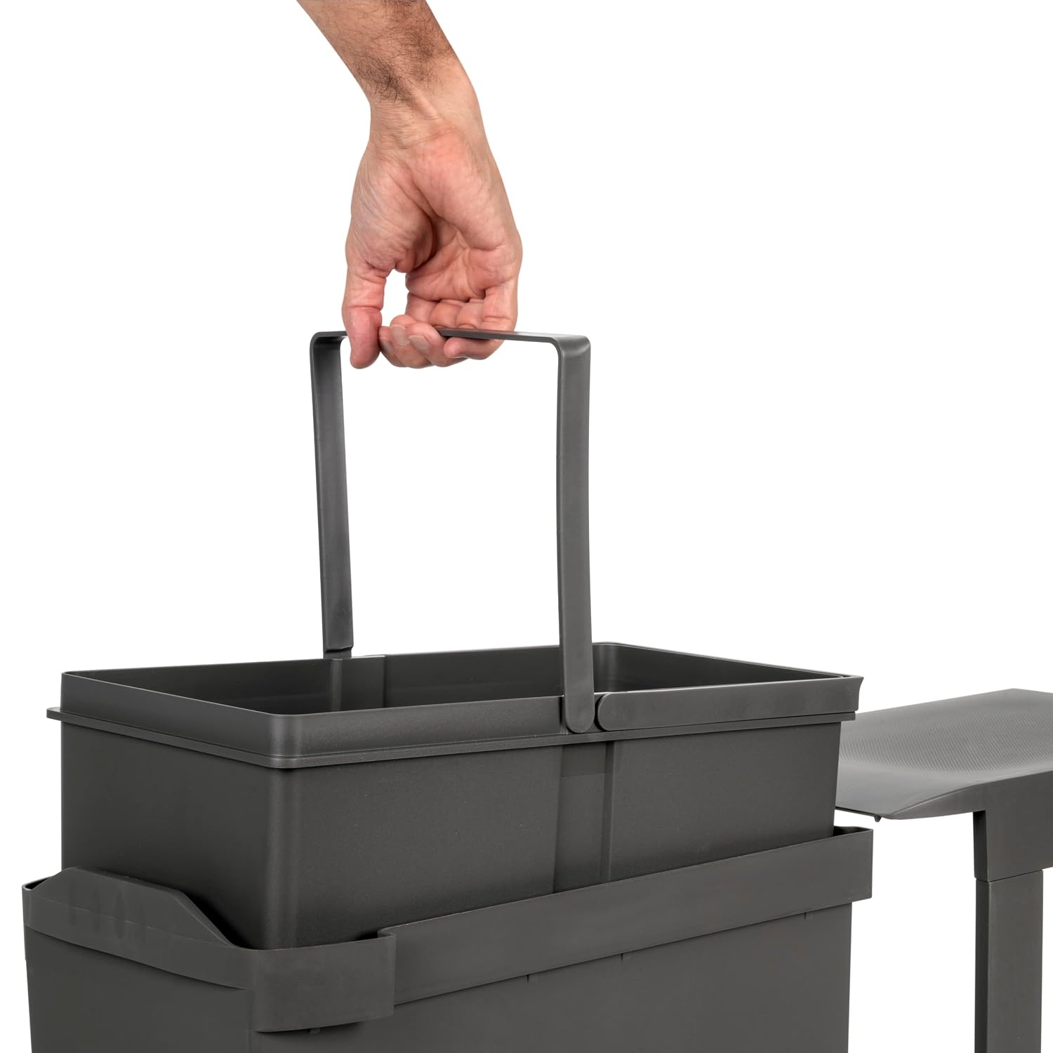 Emuca Afvalbak Keuken 30L Antracietgrijs Automatisch Uittrekbaar 59% Korting