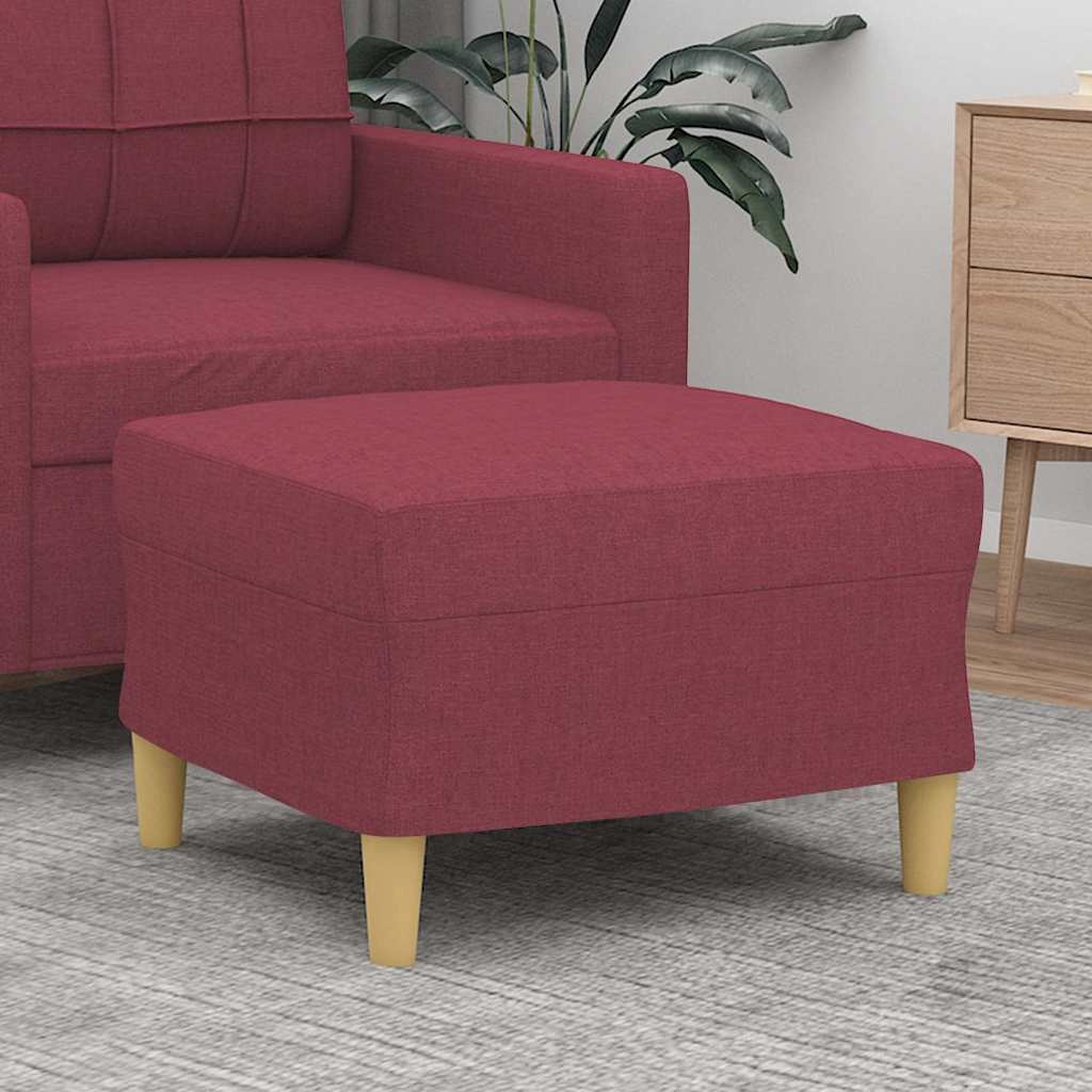 Voetenbank van Stof - Wijnrood - 60x50x41 cm - 24% Korting