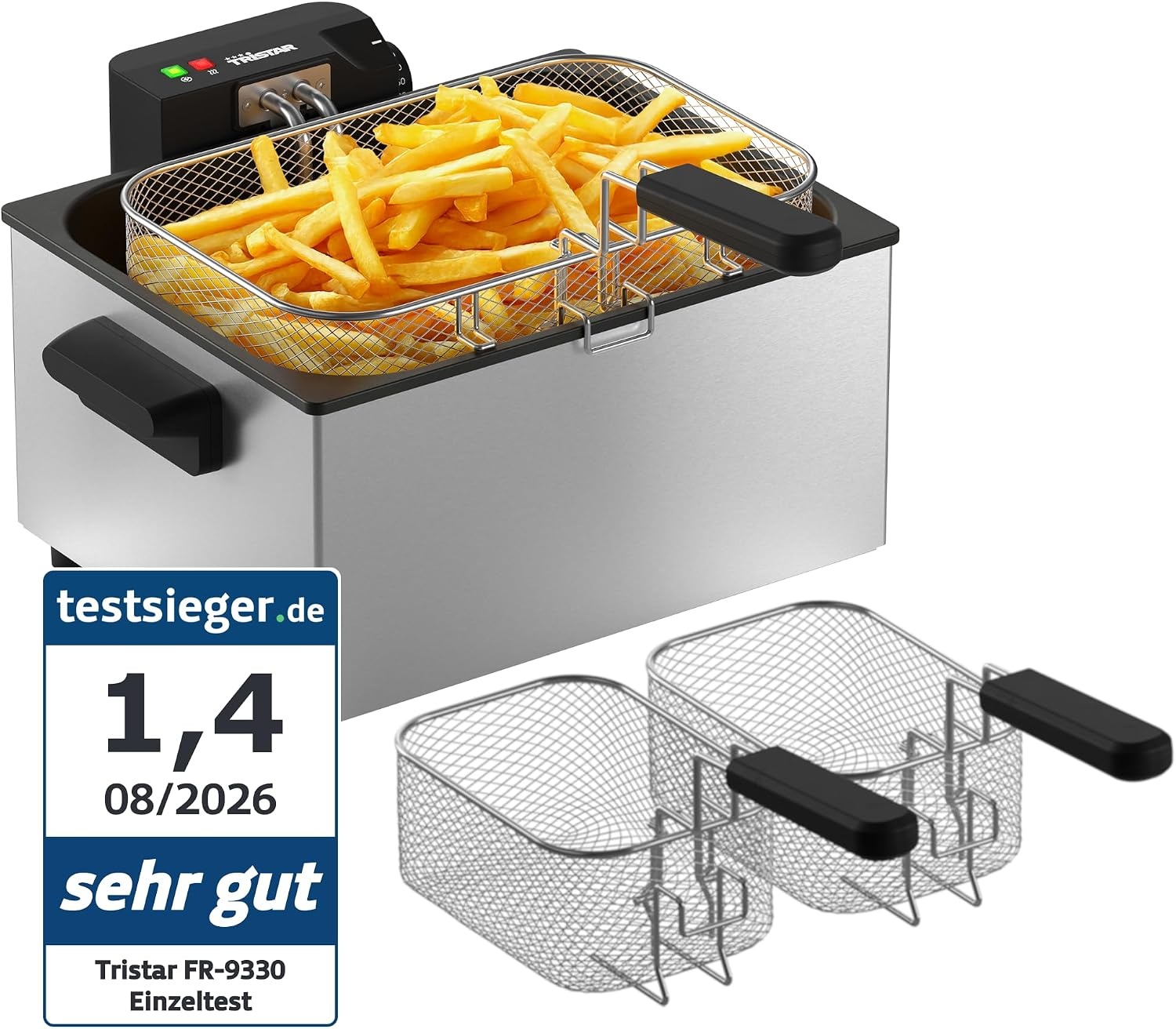 Tristar RVS Frituurpan - 3L - 2000W - Zilver - 47% Korting