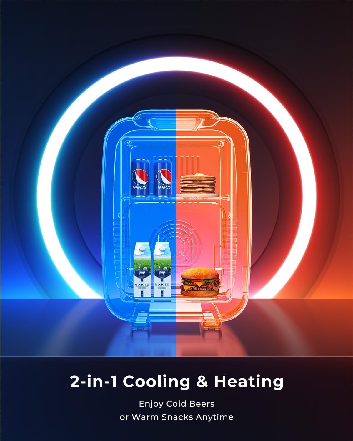 Mini Koelkast 4L met RGB Verlichting & Koel/Warmhoudfunctie - 24% Korting!