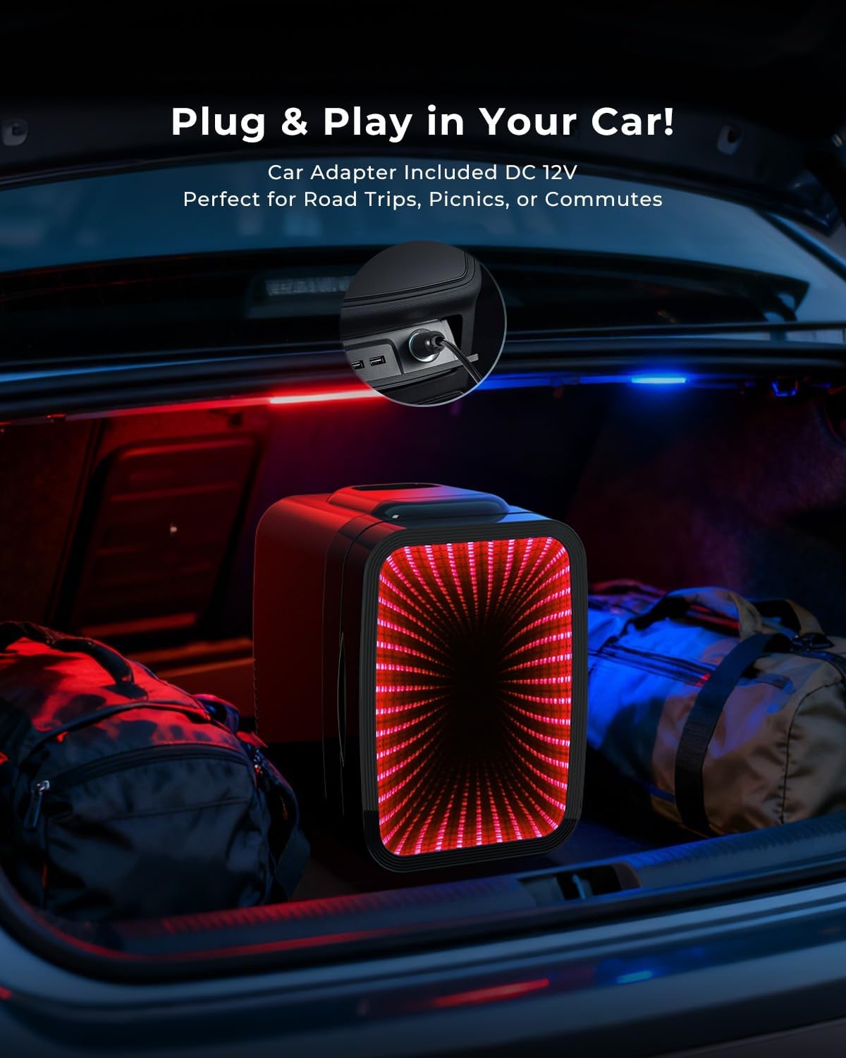 Mini Koelkast 4L met RGB Verlichting & Koel/Warmhoudfunctie - 24% Korting!