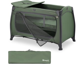 hauck Play N Relax Center, Dark Green - Reisbed met Verhoger, tot 15 kg