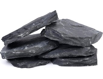 Natuurlijke Leisteen 15,5-20,5 cm - 6 Grote Platte Aquariumstenen voor Aquascaping en Terraria