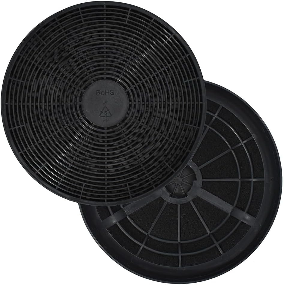 AllSpares© Set van 2 actieve koolfilters voor Respekta/Klarstein/Colbe/Bomann 256100 R2 KF 561 / DU 612/620/621 / MIZ 0023 / MIZ0023