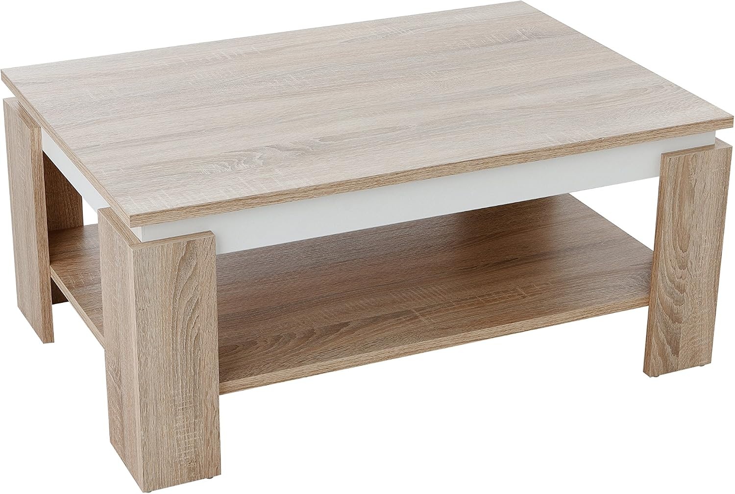 Apollo Tim II Salontafel Hout Materiaal Sonoma/Wit 90 x 60 x 41 cm