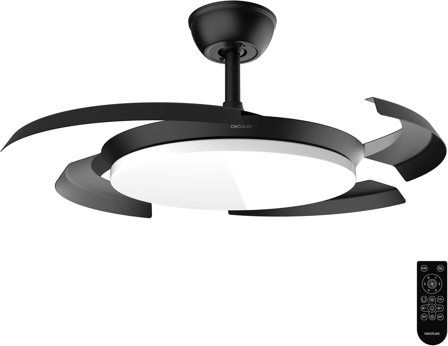 Cecotec Plafondventilator met licht Aero 4500 Puzzle Invisible Black