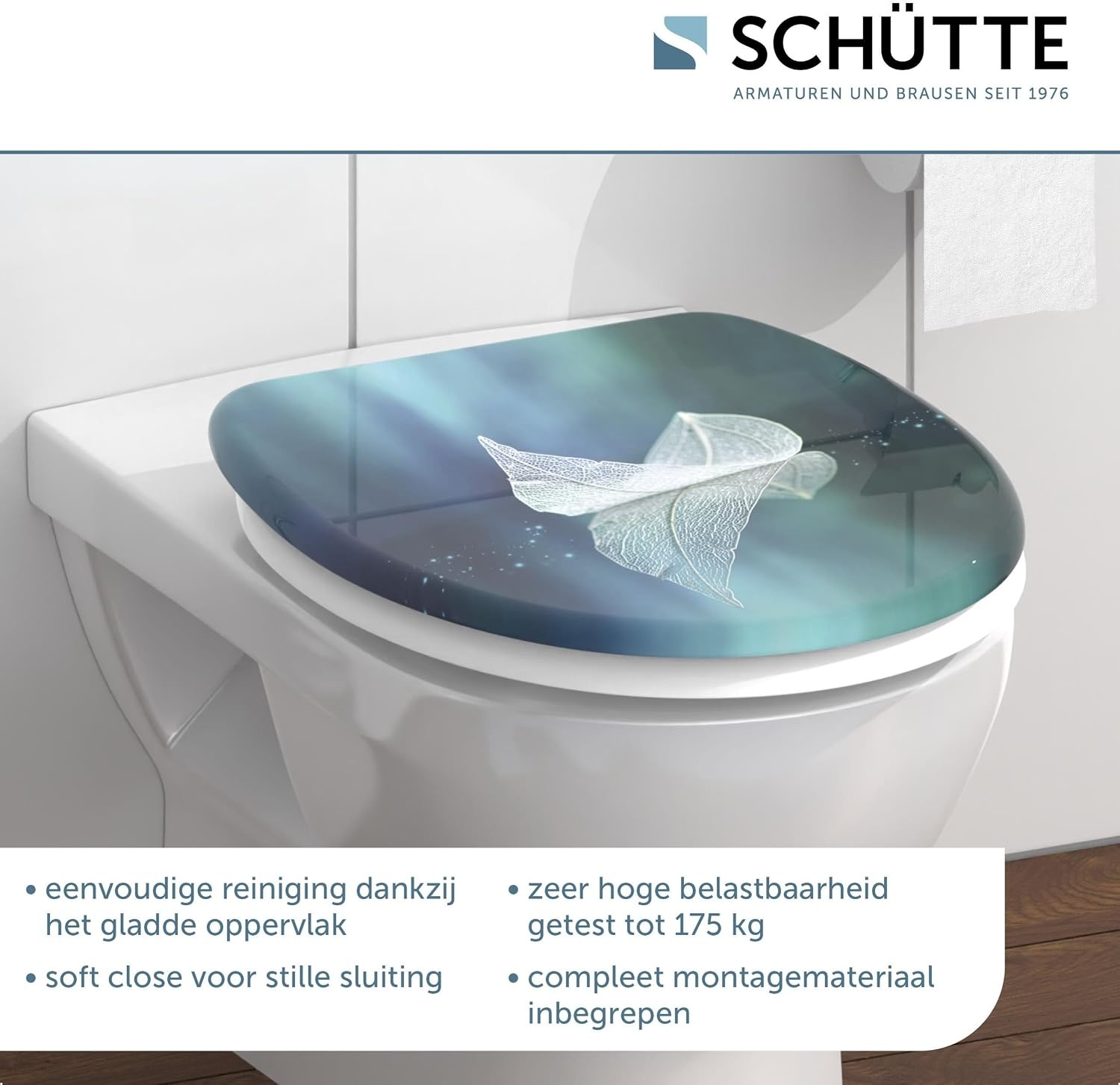 SCHÜTTE 82153 Duroplast WC-bril FALLEN LEAF met softclosemechanisme,
