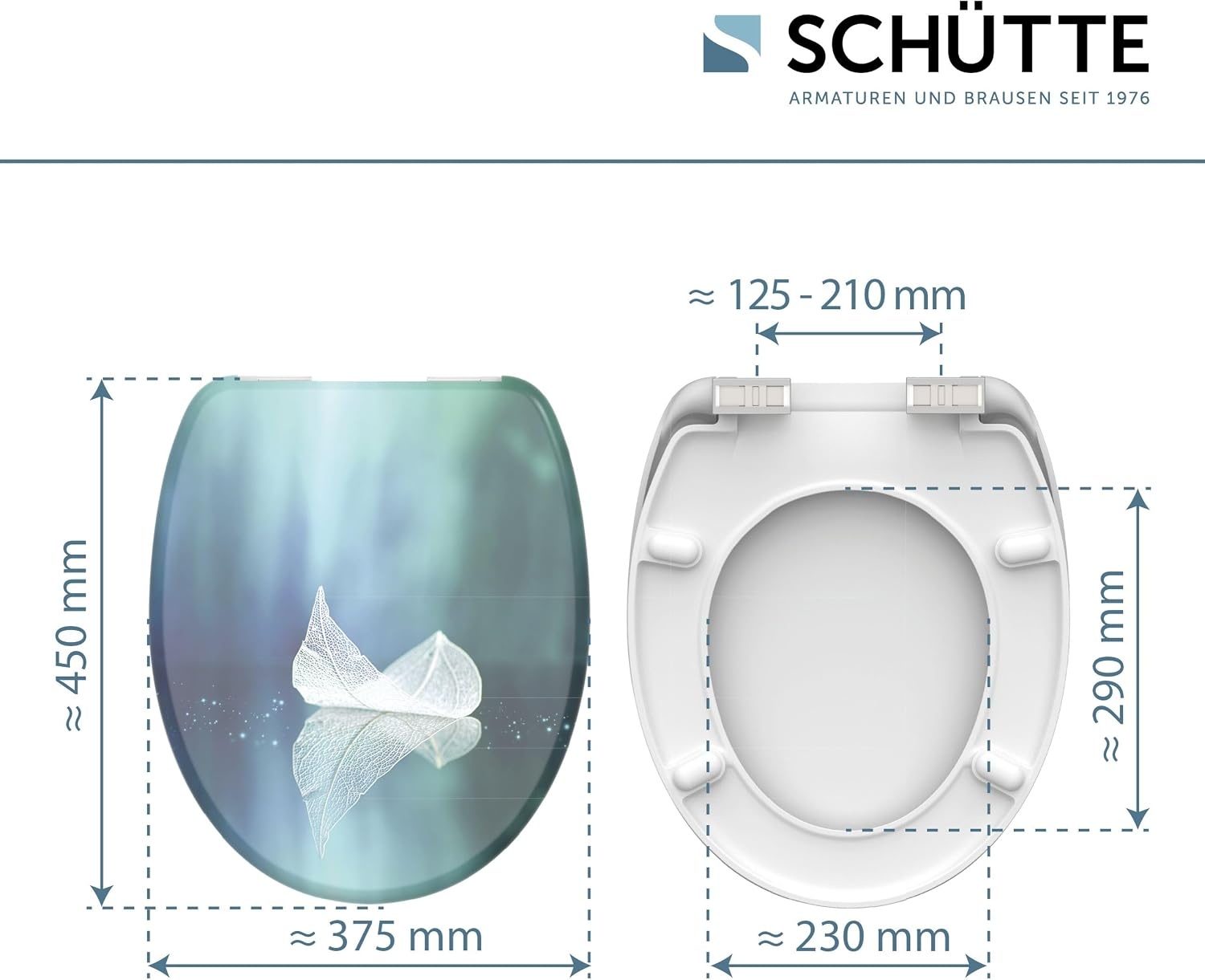 SCHÜTTE 82153 Duroplast WC-bril FALLEN LEAF met softclosemechanisme,