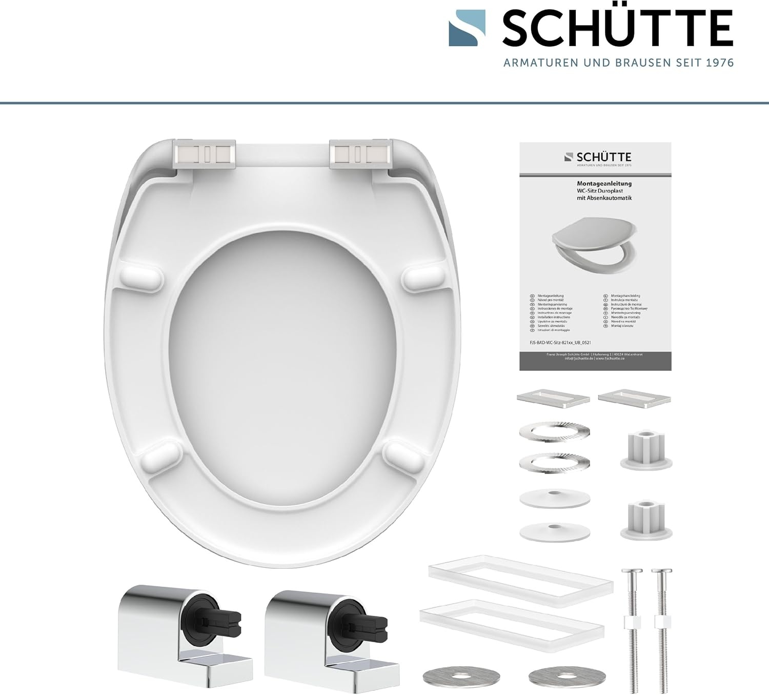 SCHÜTTE 82153 Duroplast WC-bril FALLEN LEAF met softclosemechanisme,