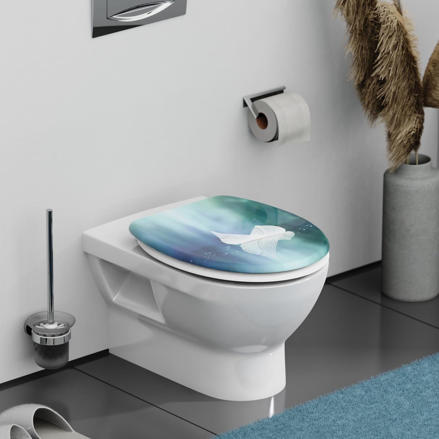 SCHÜTTE 82153 Duroplast WC-bril FALLEN LEAF met softclosemechanisme,