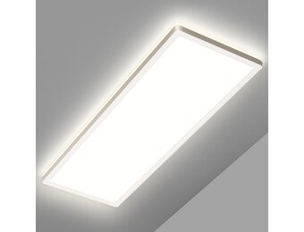 Plafondlamp led-plafondlamp, platte lamp, led-plafondlamp, rechthoekig, 24 W, 2500 lumen, voor kantoor, keuken, woonkamer, 4000 K, neutraal wit licht, achtergrondlichteffect, 580 x 200 x 25 mm (l x b
