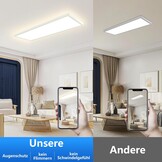 Plafondlamp led-plafondlamp, platte lamp, led-plafondlamp, rechthoekig, 24 W, 2500 lumen, voor kantoor, keuken, woonkamer, 4000 K, neutraal wit licht, achtergrondlichteffect, 580 x 200 x 25 mm (l x b