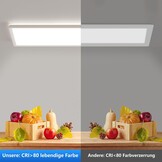 Plafondlamp led-plafondlamp, platte lamp, led-plafondlamp, rechthoekig, 24 W, 2500 lumen, voor kantoor, keuken, woonkamer, 4000 K, neutraal wit licht, achtergrondlichteffect, 580 x 200 x 25 mm (l x b