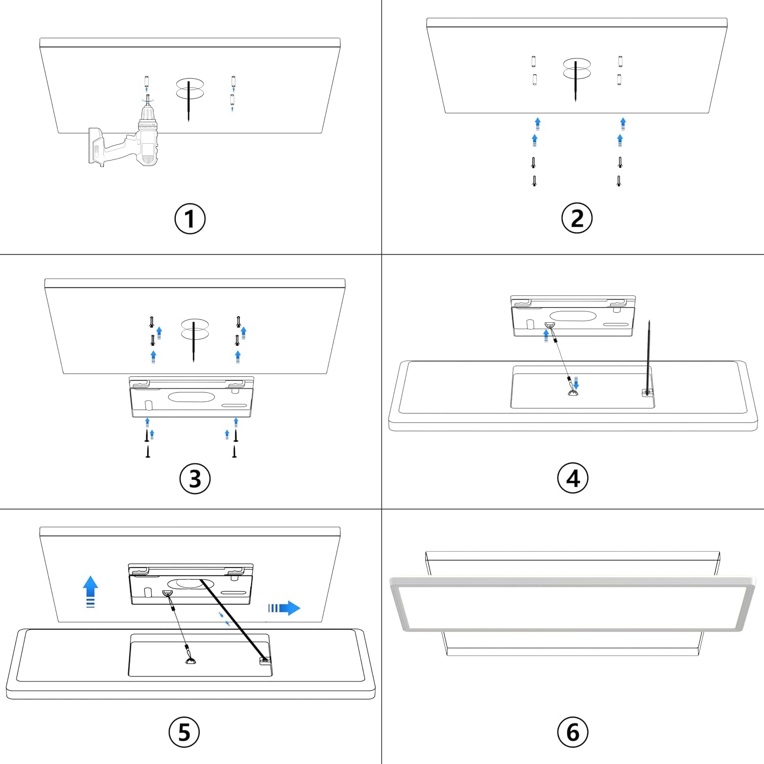 Plafondlamp led-plafondlamp, platte lamp, led-plafondlamp, rechthoekig, 24 W, 2500 lumen, voor kantoor, keuken, woonkamer, 4000 K, neutraal wit licht, achtergrondlichteffect, 580 x 200 x 25 mm (l x b