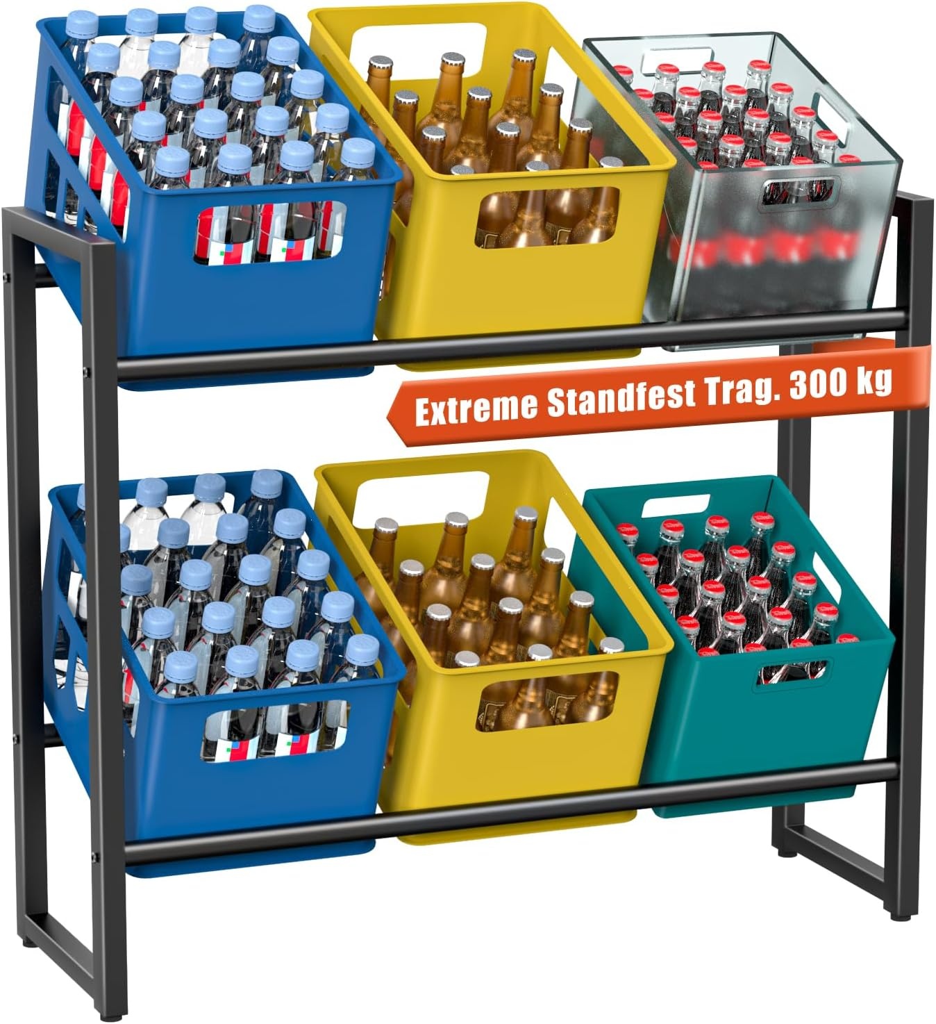 Zwart Drankkistenrek voor 6 Kratten - 24% Korting!