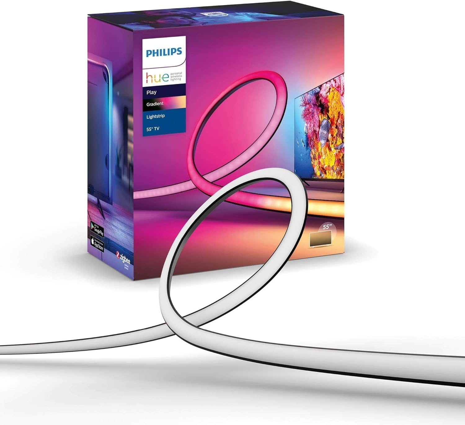 Smart LED Lichtstrip Gradient voor 55 inch TV | Meerkleurige achtergrondverlichting | Synchroniseerbaar met films/games | 25% Korting