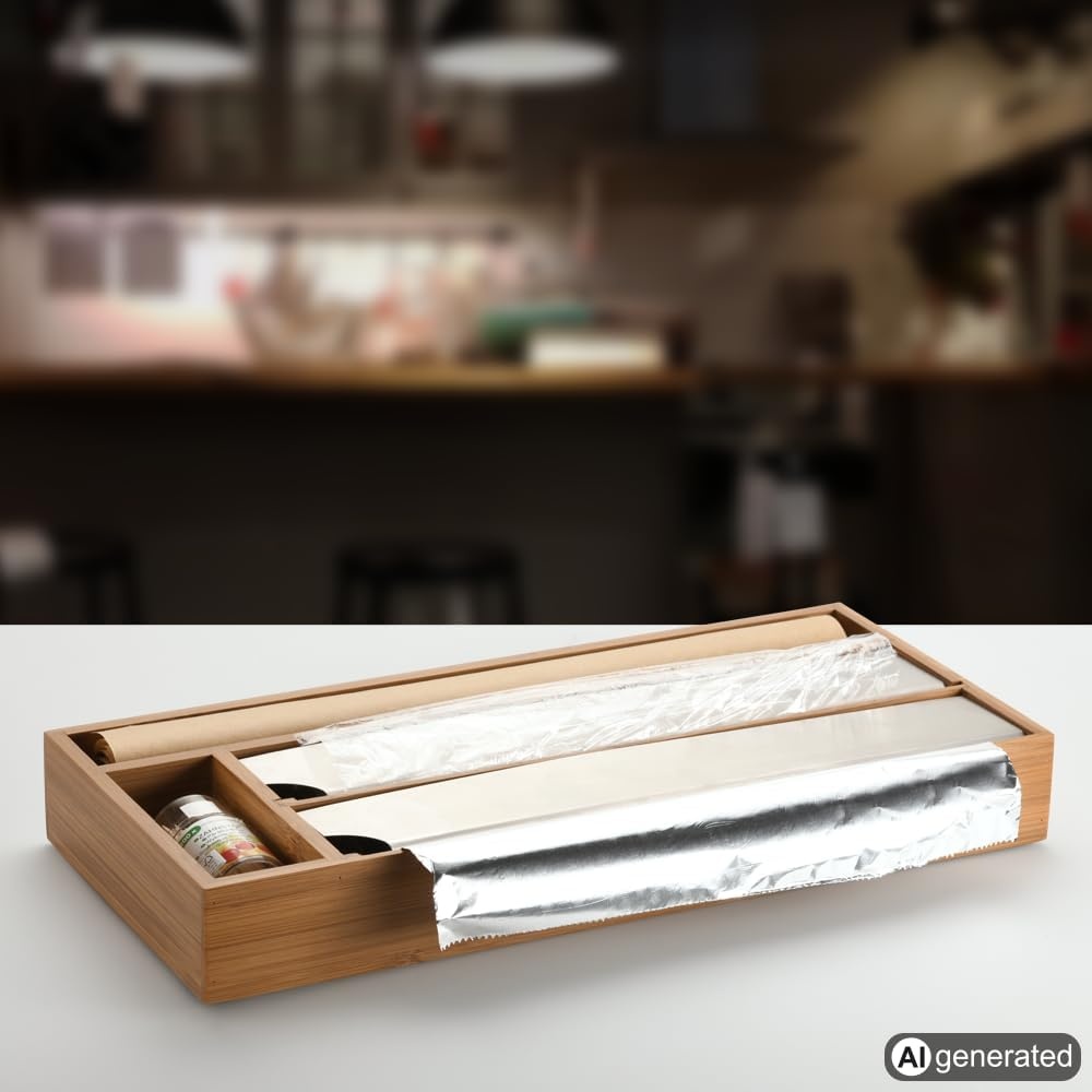 Bamboe Foliehouder met 3 Vakken - 42 cm - 28% Korting