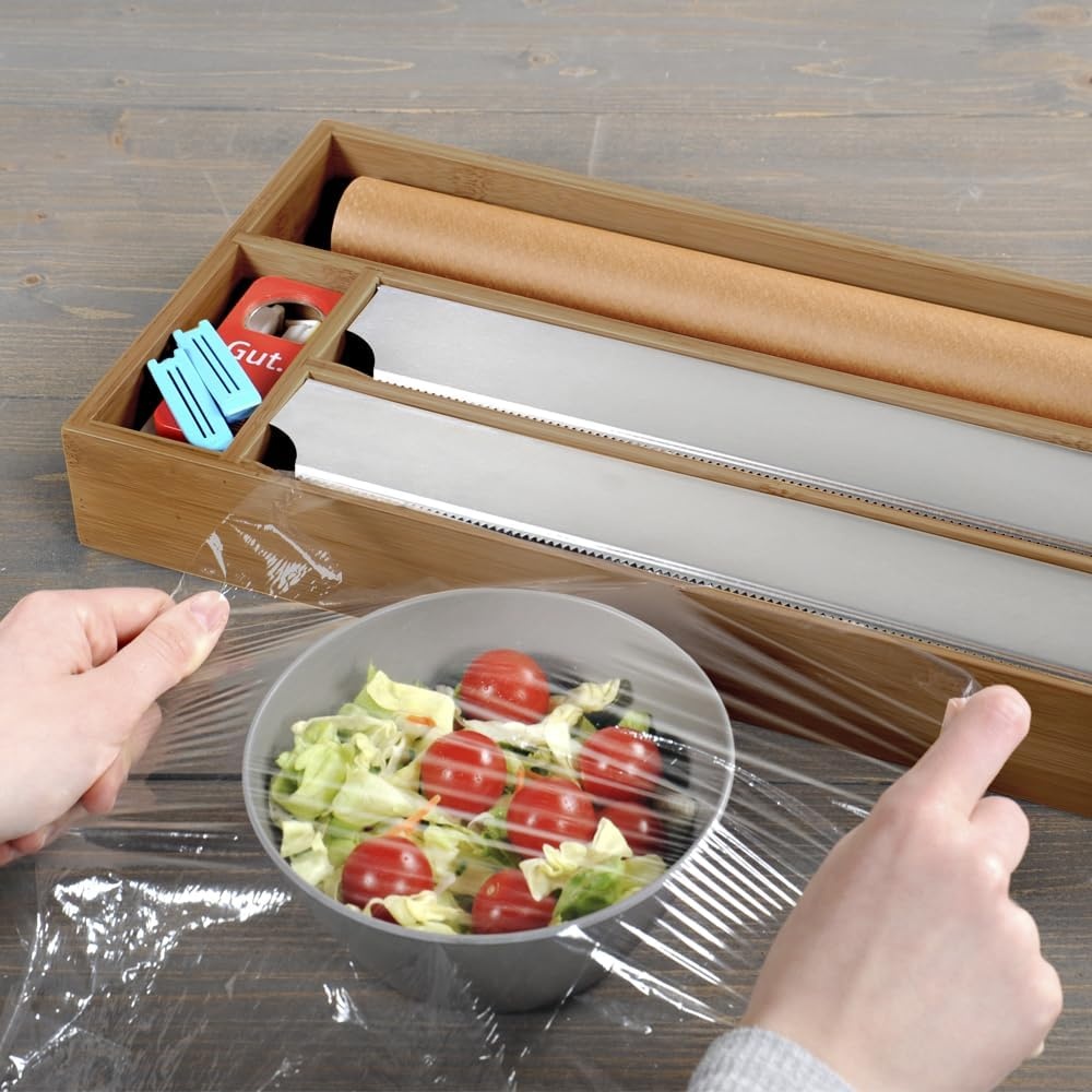 Bamboe Foliehouder met 3 Vakken - 42 cm - 28% Korting
