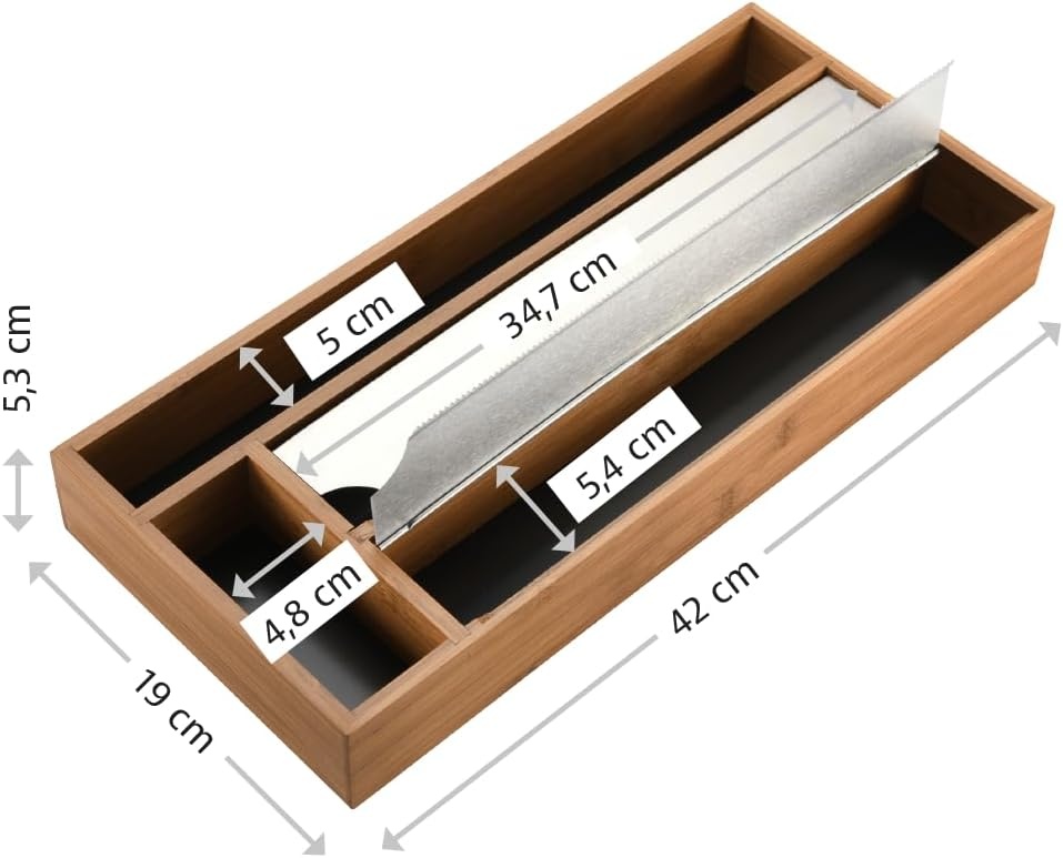Bamboe Foliehouder met 3 Vakken - 42 cm - 28% Korting