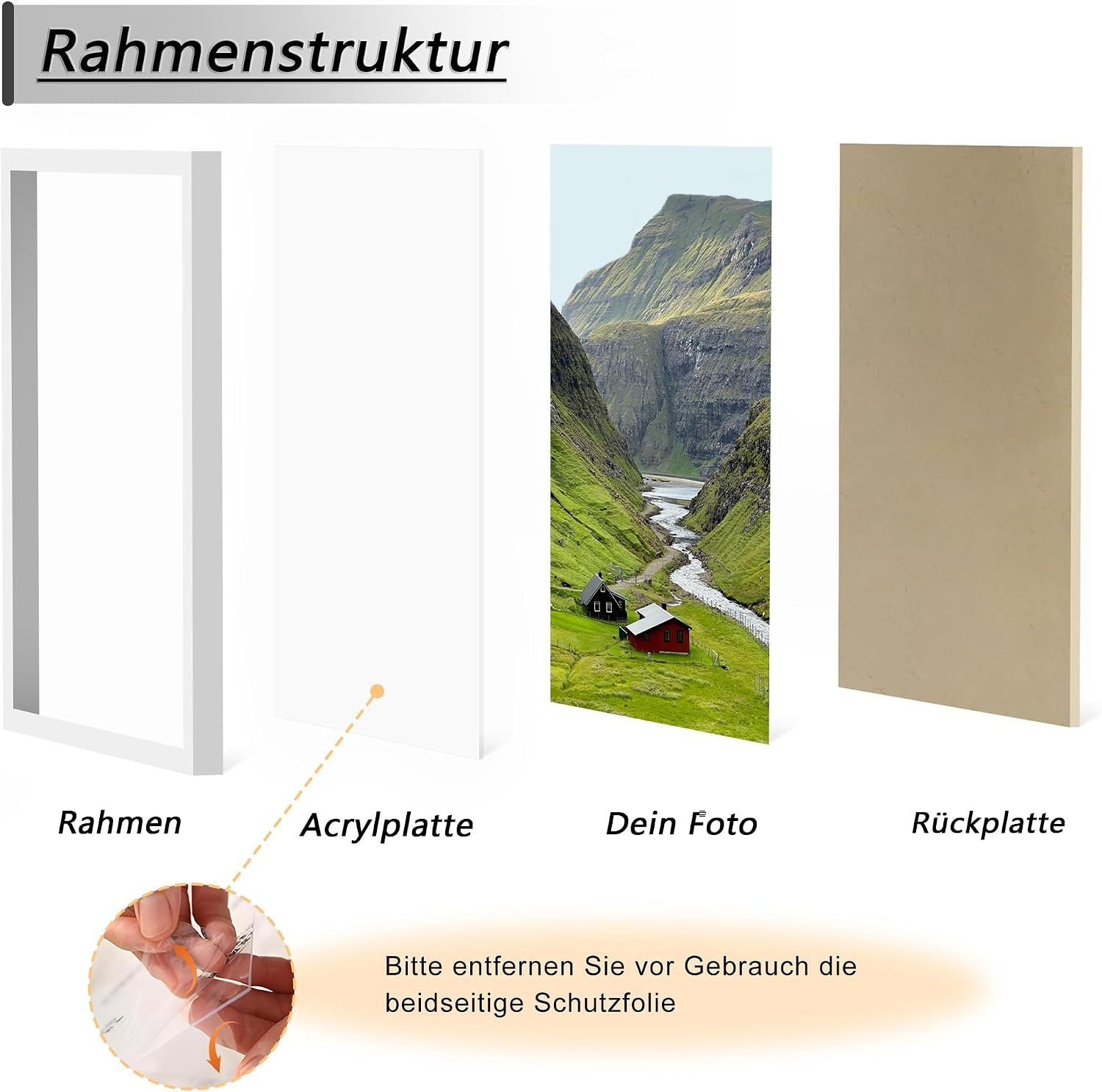 Fotolijst 50x70 cm Set van 3 Wit Hout - 48% Korting