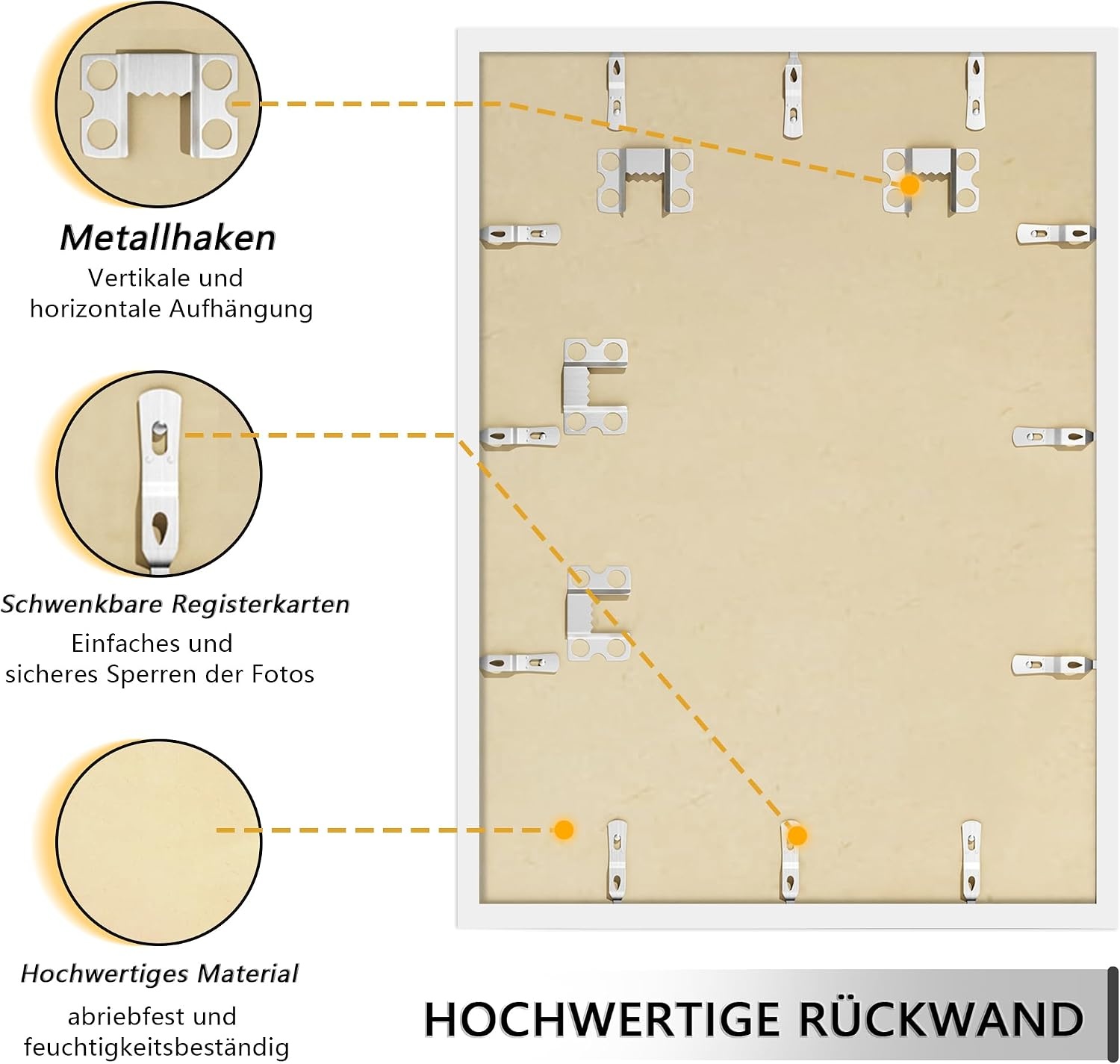 Fotolijst 50x70 cm Set van 3 Wit Hout - 48% Korting