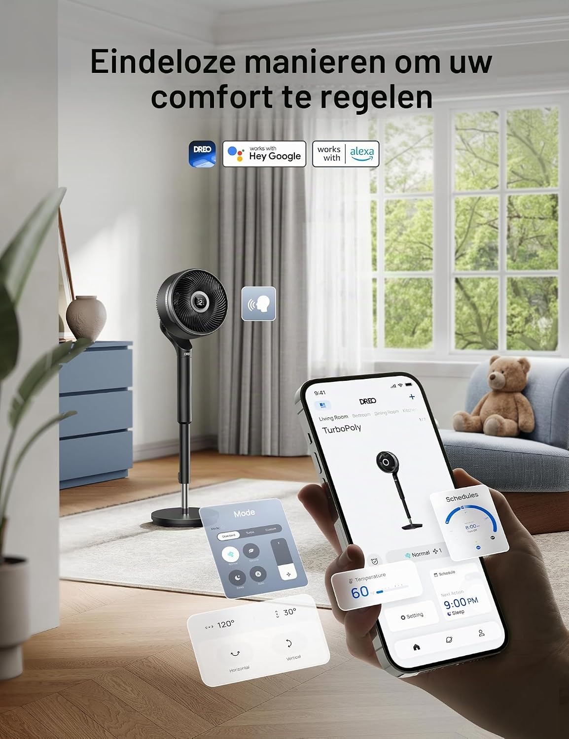 2-in-1 Zuilventilator met 3D Oscillatie - 25% Korting
