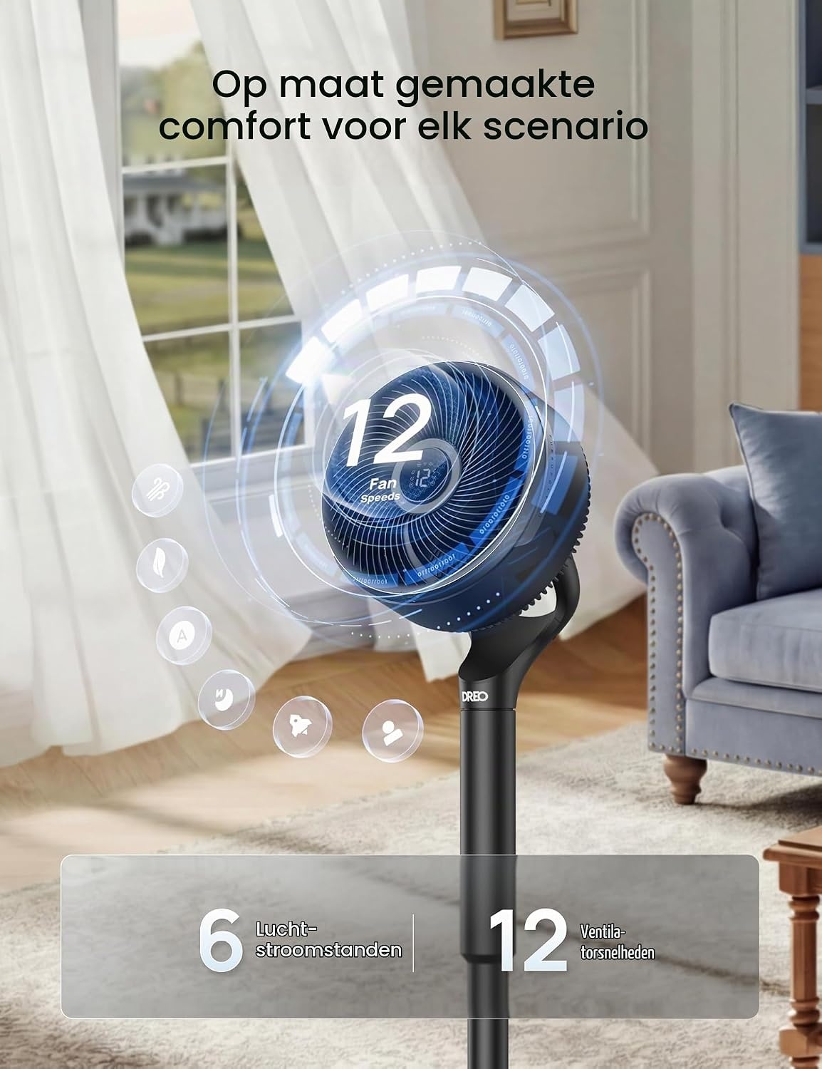 2-in-1 Zuilventilator met 3D Oscillatie - 25% Korting
