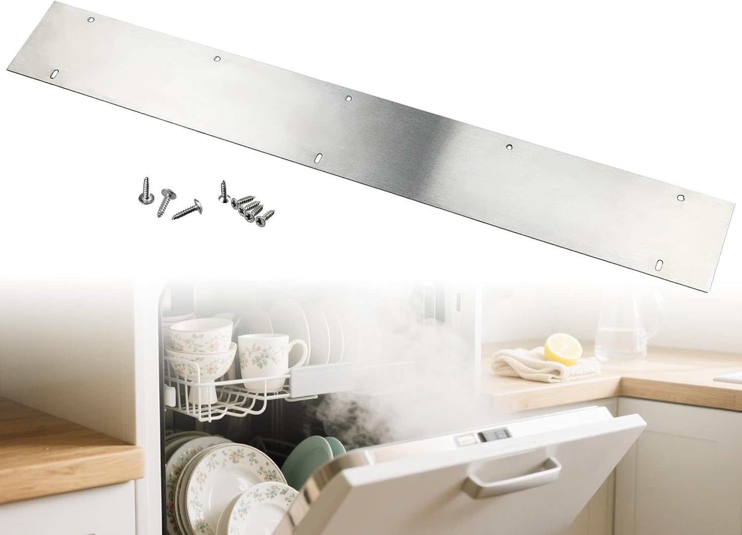RVS Stoomgeleider Vaatwasser 60cm - Keukenblad Bescherming - 28% Korting
