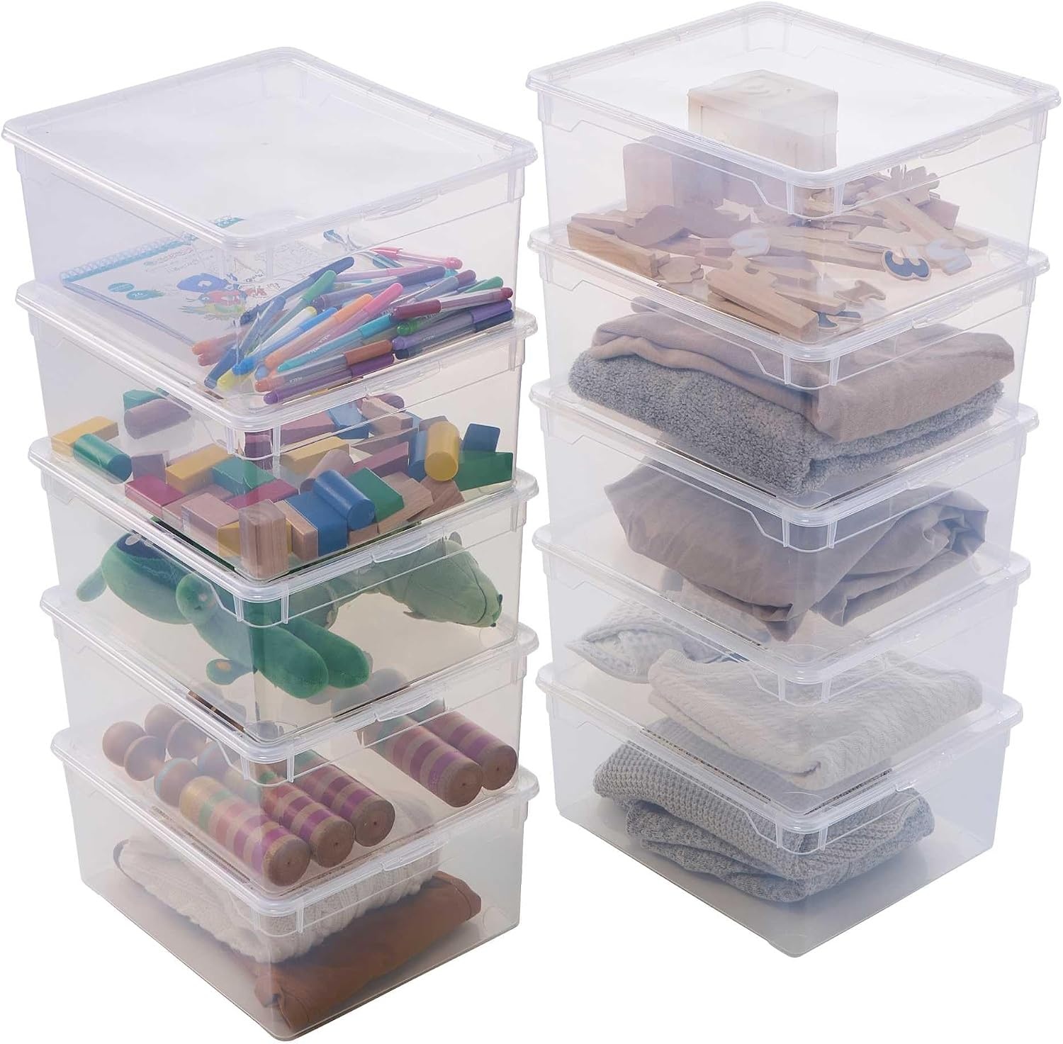 Sundis Transparante Opbergboxen - 18L - Set van 10 - 58% Korting